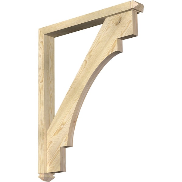 Ekena Millwork Merced Arts and Crafts Rough Sawn Bracket w/ Offset Brace, Douglas Fir, 4"W x 32"D x 40"H BKT0402X32X40MRC03RDF - main